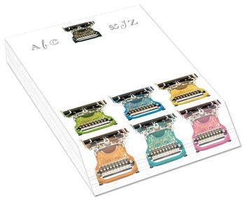 Bloc-Notes - DIN A6 - bord avant biseauté - design : machine à écrire (SKU : 5878)
