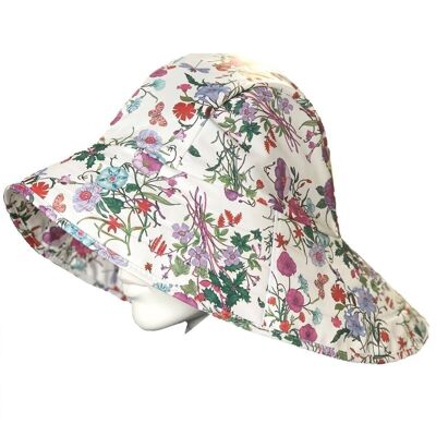 Südwester SoftSkin - rain hat - 100% waterproof - white with floral pattern