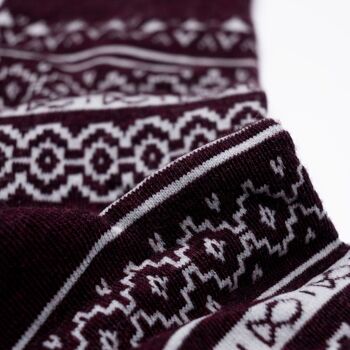 Chaussettes en coton peigné Jacquard - Bordeaux 3