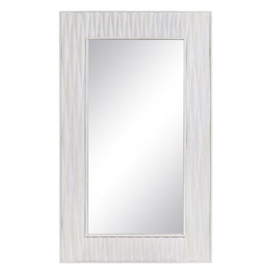 WALL MIRROR WHITE WOOD DECORATION CT607176