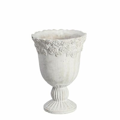 DECORAZIONE VASO CEMENTO BIANCO CT91858