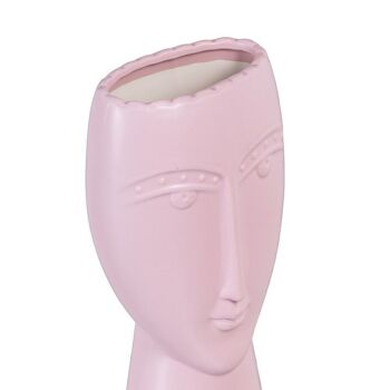 JARDINIÈRE EN CÉRAMIQUE DECORATION VISAGE MAUVE CT604725 5