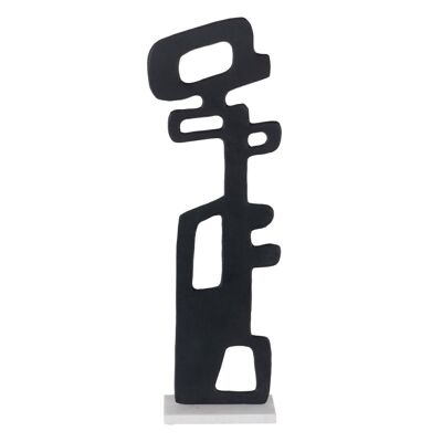 FIGURA NEGRO ALUMINIO/MÁRMOL DECORACIÓN CT607770