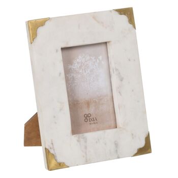 PORTE PHOTO 10X15 BLANC-OR MARBRE CT607780 1