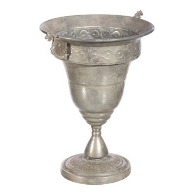 VASE AGED SILVER METAL CT103364