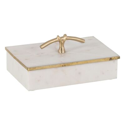 WHITE-GOLD MARBLE DECORATION BOX CT607783