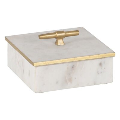 WHITE-GOLD MARBLE DECORATION BOX CT607784