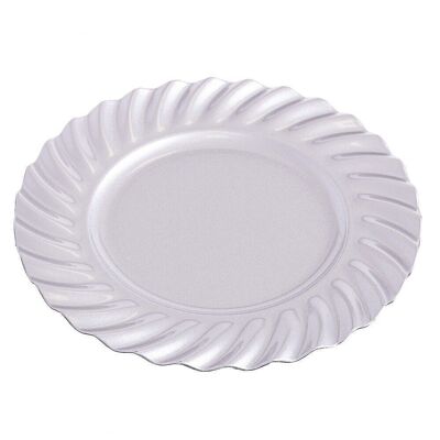 CHRISTMAS - SILVER PLASTIC ROUND PLATE CT118607
