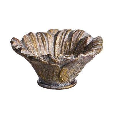FLOWER TRAY OLD GOLD METAL DECORATION CT104157