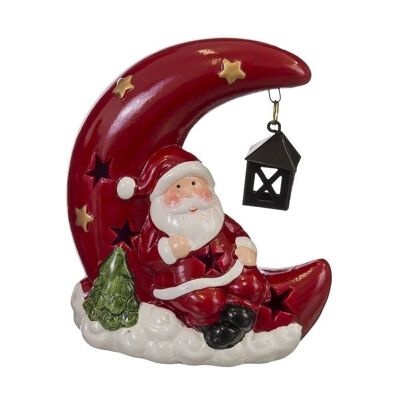 CHRISTMAS - CERAMIC MOON WITH LED LIGHT CT115403