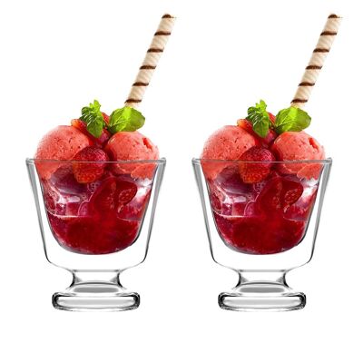 SET de 2 vasos de postre doble pared 250ml SOHO 29002