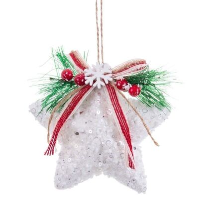 CHRISTMAS - STAR PENDANT WITH POLYFOAM BOW CT720932