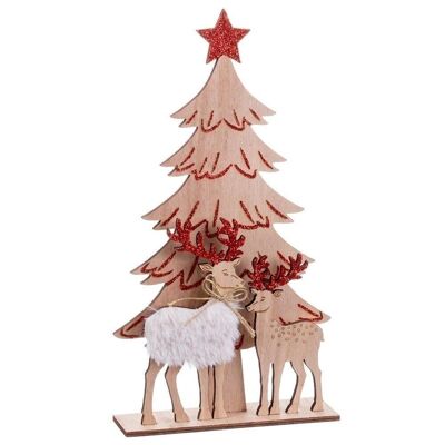 CHRISTMAS - WOODEN DEER TREE BASE CT721332