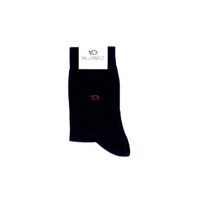 Plain combed cotton socks - Midnight