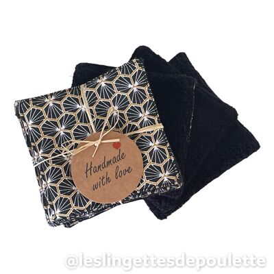 Lot de 5 lingettes démaquillantes lavables-Lingettes "Riad Black