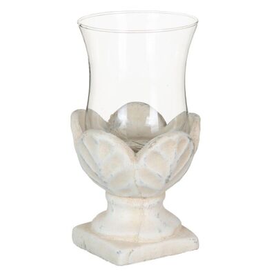 CANDLE HOLDER FLOWER CEMENT DECORATION CT104349
