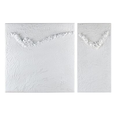 S/2 WALL MURAL ABSTRACT WHITE RESIN CT604846