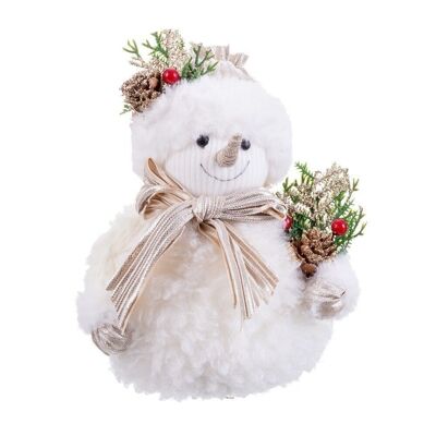 NAVIDAD - MUÑECO NIEVE CON ACEBO CT720541