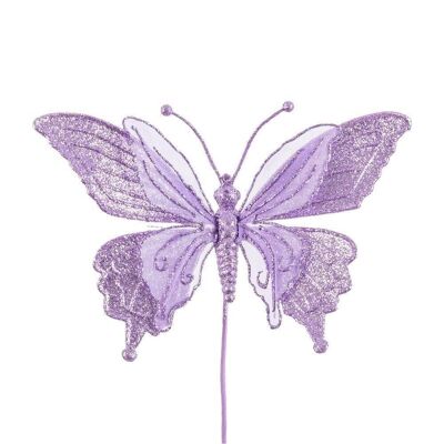 CHRISTMAS - LAVENDER FABRIC BUTTERFLY PICK CT721348