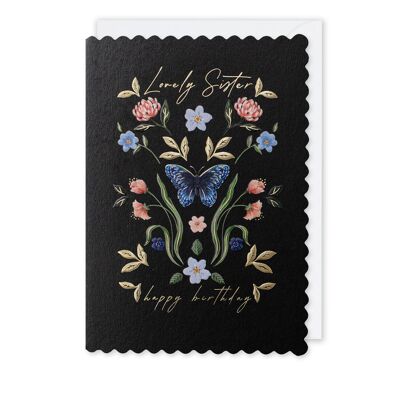 Lovely Sister Butterfly Birthday Card