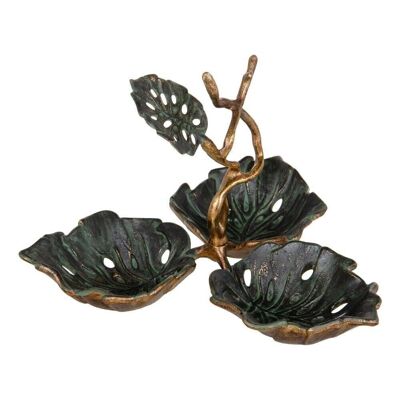TRAY LEAVES GREEN-COPPER METAL CT607823
