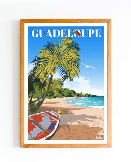 Affiche Guadeloupe | Poster Vintage Minimaliste | Affiche de Voyage | Travel Poster | Déco intérieure