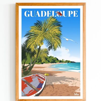 Affiche Guadeloupe | Poster Vintage Minimaliste | Affiche de Voyage | Travel Poster | Déco intérieure