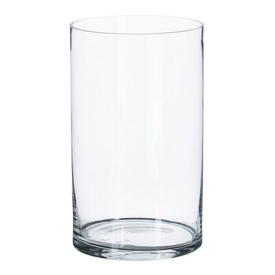 TRANSPARENT GLASS CYLINDRICAL VASE CT606043