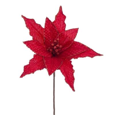 CHRISTMAS - FLOWER ''POINSETTIA'' RED FABRIC CT118705