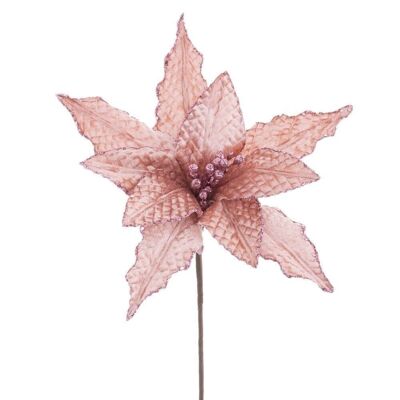 CHRISTMAS - FLOWER ''POINSETTIA'' PINK FABRIC CT118706