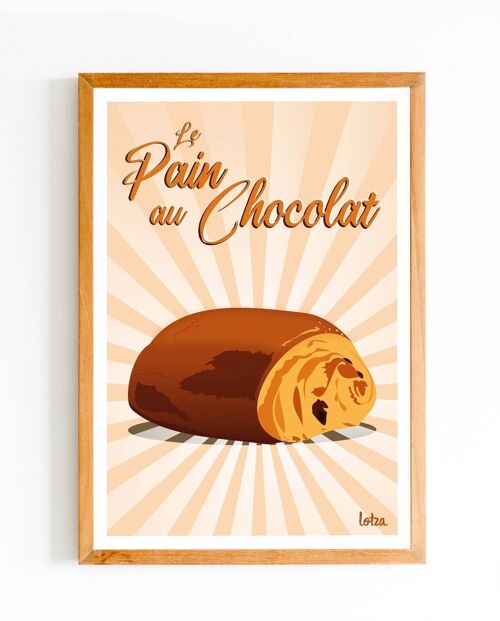 Affiche Pain au Chocolat | Poster Vintage Minimaliste | Affiche de Voyage | Travel Poster | Déco intérieure