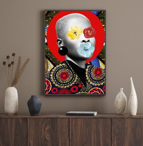 Affiche Poster - Flower face red wax