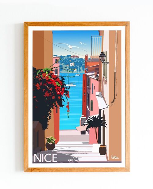 Affiche Nice - Côte d'Azur | Poster Vintage Minimaliste | Affiche de Voyage | Travel Poster | Déco intérieure
