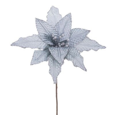 CHRISTMAS - FLOWER ''POINSETTIA'' BLUE FABRIC CT118707