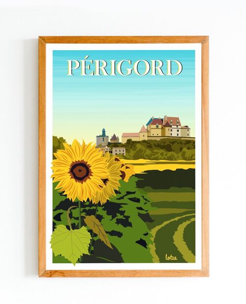 Affiche Périgord | Poster Vintage Minimaliste | Affiche de Voyage | Travel Poster | Déco intérieure