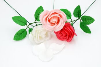 Fleur de savon – Rose moyenne Rose pâle 3