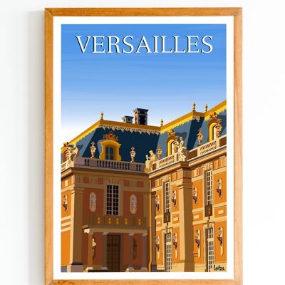Póster Palacio de Versalles - París - Île-de-France | Póster minimalista vintage | Póster de viaje | Póster de viaje | Decoración de interiores