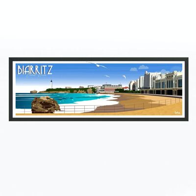 Biarritz Poster panoramico | Poster vintage minimalista | Poster di viaggio | Poster di viaggio | Decorazione d'interni