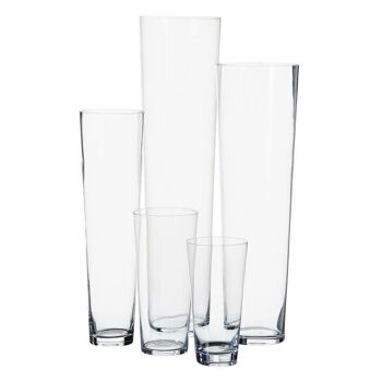 VASE CYLINDRIQUE EN VERRE TRANSPARENT CT606064 2