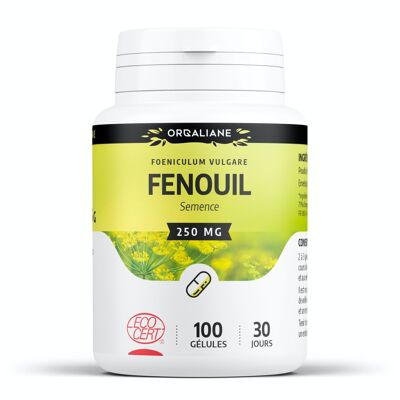 Organic Fennel - 250 mg - 100 capsules
