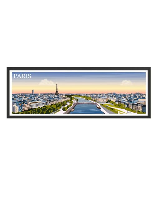 Affiche Panoramique Paris | Poster Vintage Minimaliste | Affiche de Voyage | Travel Poster | Déco intérieure