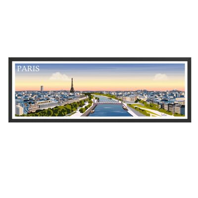 Affiche Panoramique Paris | Poster Vintage Minimaliste | Affiche de Voyage | Travel Poster | Déco intérieure