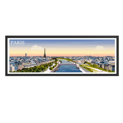 Paris-Panorama-Poster | Vintage minimalistisches Poster | Reiseposter | Reiseposter | Innenausstattung