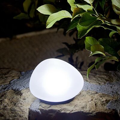 Lampe solaire décorative galet LED SOLENZARA ∅15cm