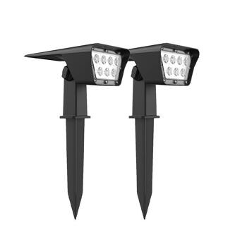 Lot de 2 spots solaires LED CURTIS H31cm 4