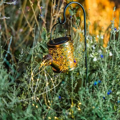 Decorative solar beacon in the shape of a watering can to plant ARROSY