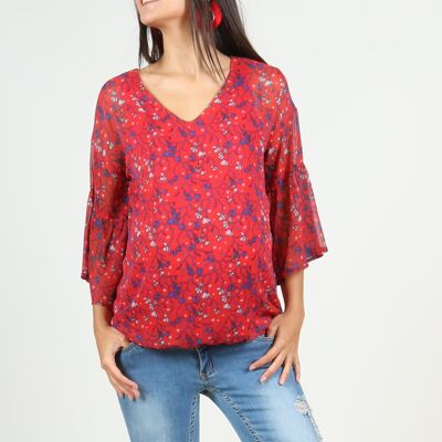 Georgette Printed Blouse With Inner Top