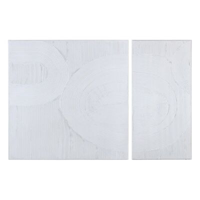 S/2 MURAL PARED ABSTRACTO BLANCO RESINA CT605090