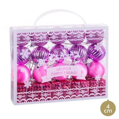 CHRISTMAS - S/20 PINK PLASTIC BALLS CT721401