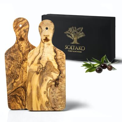 Olive wood breakfast boards set of 2 "Le Matinal"